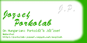 jozsef porkolab business card